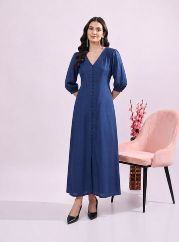 Iris Button-Down Flared Dress