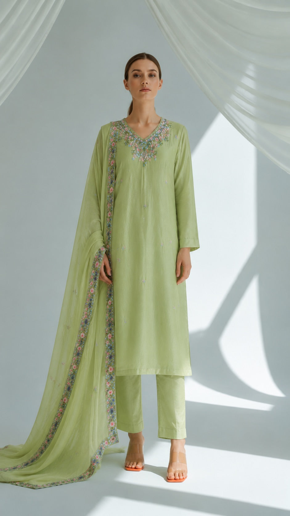 Mint whisper suit set