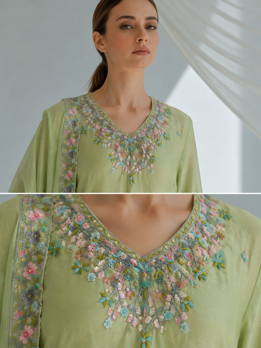 Mint whisper suit set