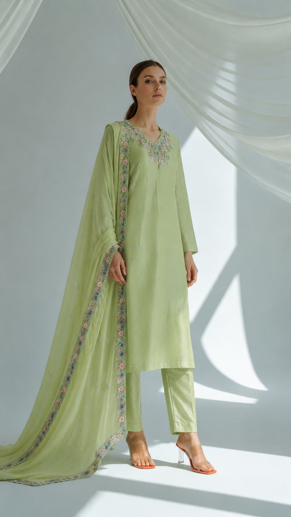 Mint whisper suit set