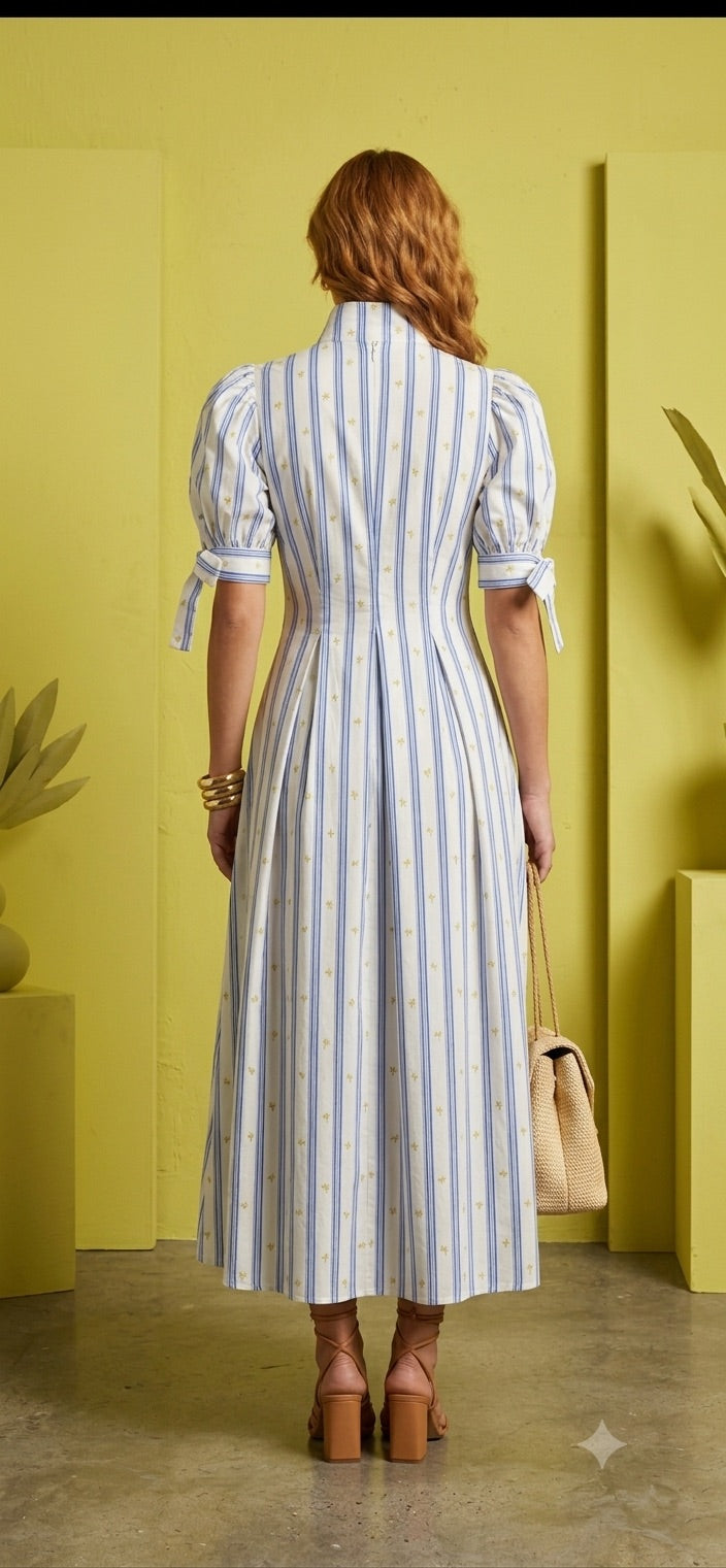 The Riviera Stripe Midi Dress
