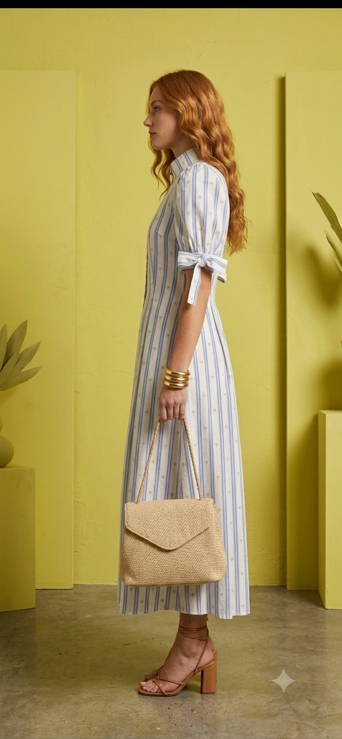 The Riviera Stripe Midi Dress