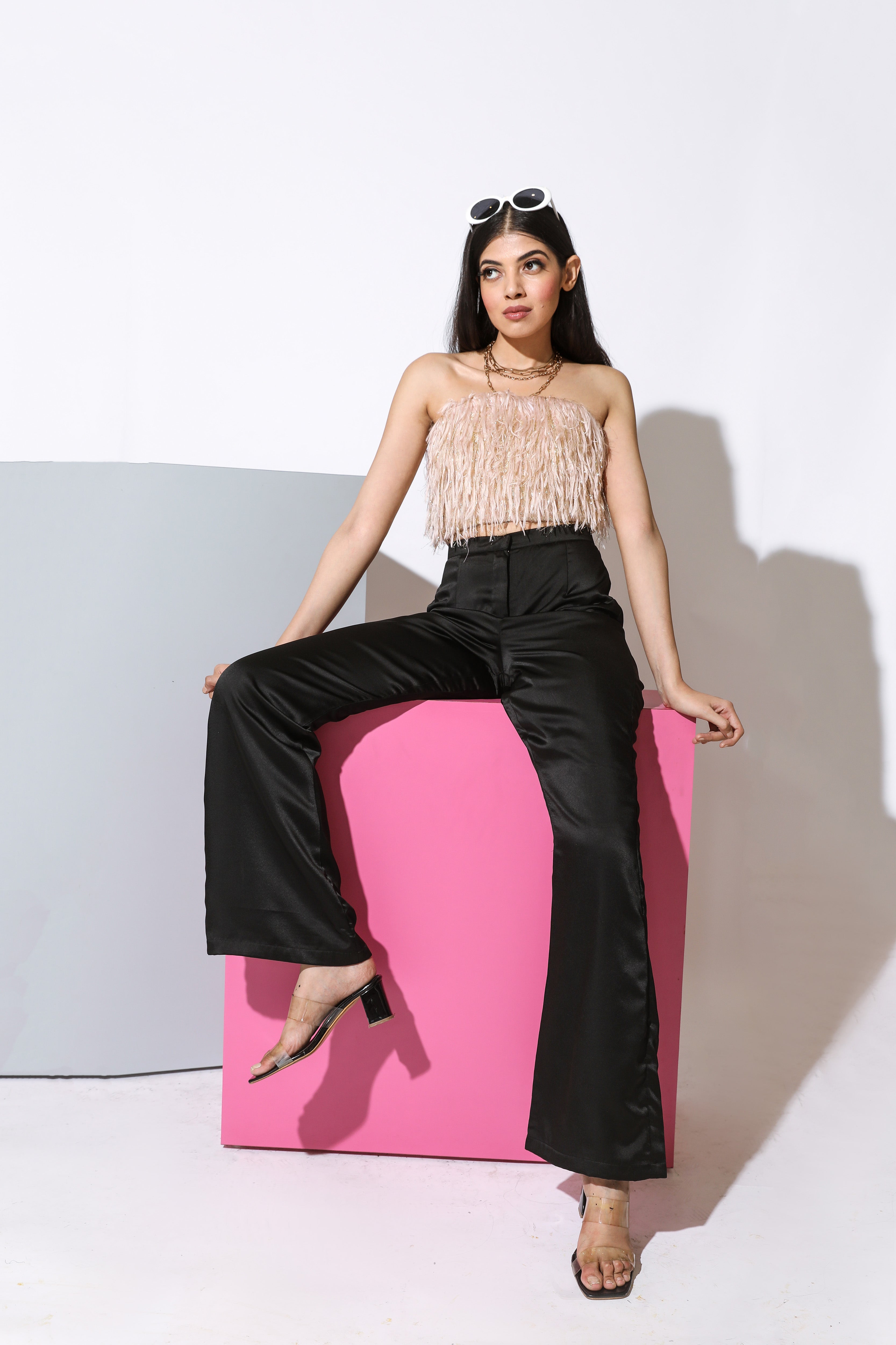 SHIMMER FUR TOP