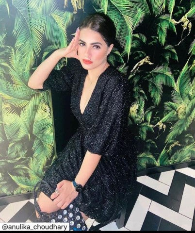 BLACKSHIMMER MINI DRESS